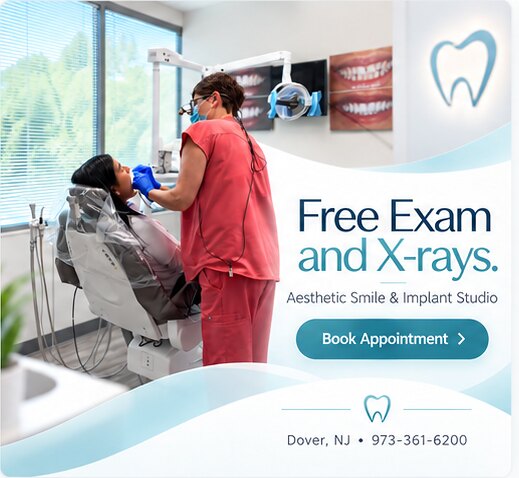 Free exam and X-rays for new patients in Dover, NJ
